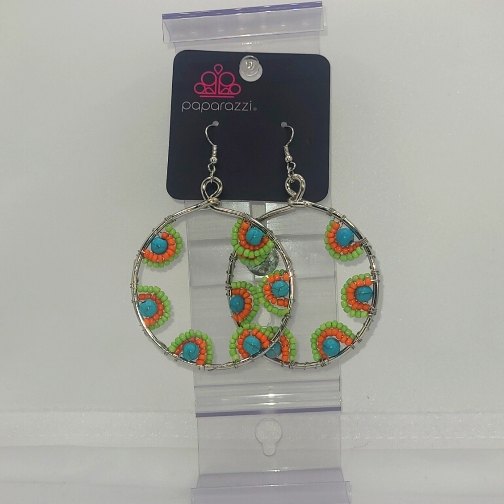 Paparazzi Costume Multi Color Hoop Earrings